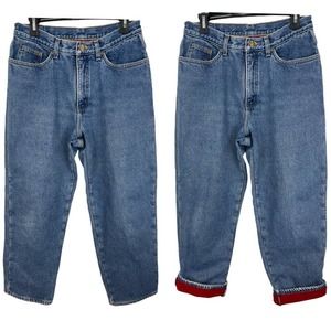 LL Bean Vintage Double L Relaxed Fit  flannel lined jeans
